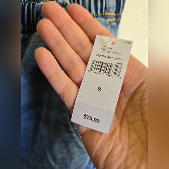 NWT! Gap Factory, High Rise Pull-On Baggy Sweatpant Jeans, Medium Wash, Size S - Picture 6 of 8